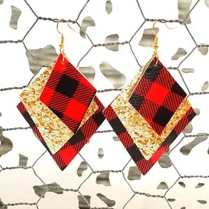 Faux leather earrings